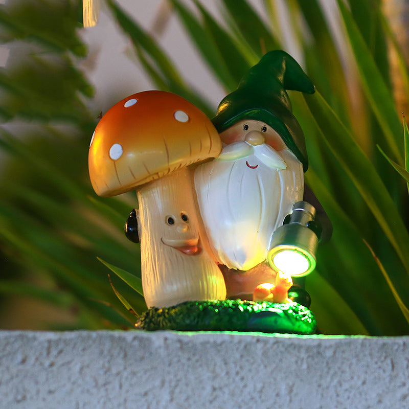 Solar Lamp Garden Mushroom Ornament Outdoor