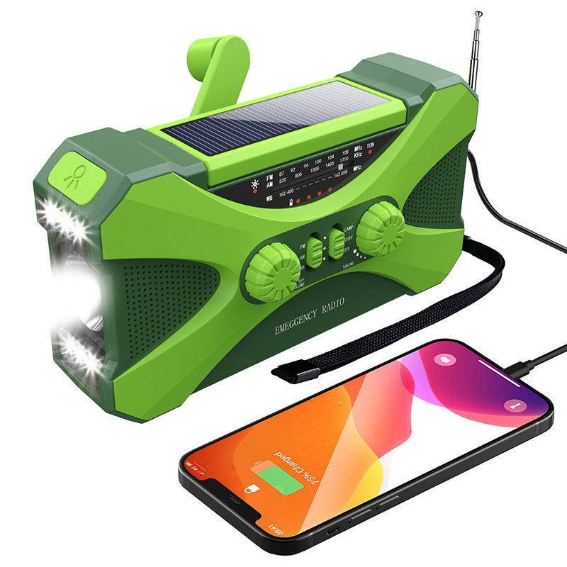 Portable Solar 10000mAh Emergency Radio Hand Crank AM-FM-NOAA