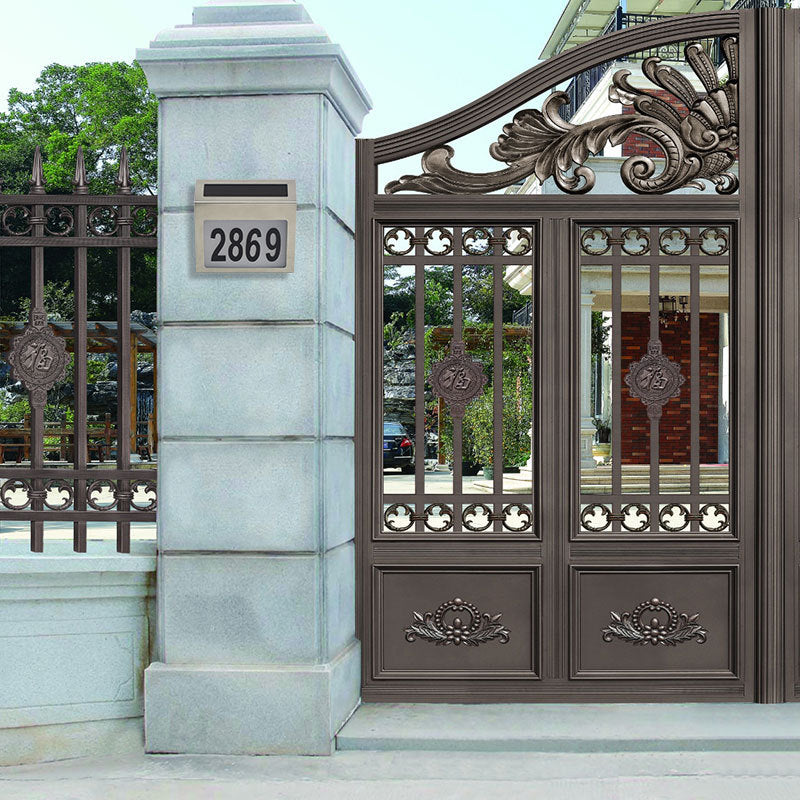 Solar Stainless Steel Led Number Digital House Light Waterproof Solar Villa Garden Street Sign Wall Light