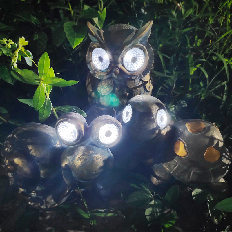Solar Light Outdoor Garden Owl Decoration Tortoise Snail LED Decoration