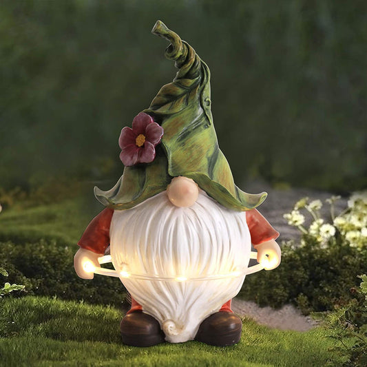 Garden Dwarf Statue Solar Outdoor Decoration