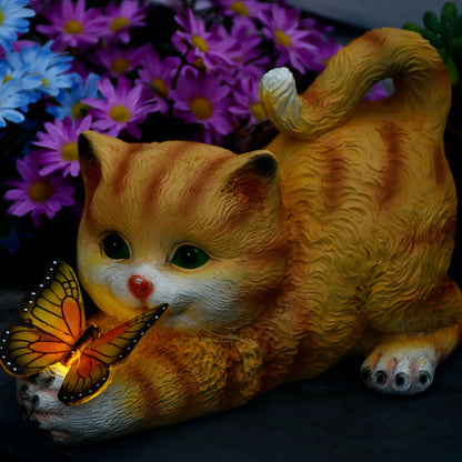 Solar Cat Light Outdoor Garden Decoration