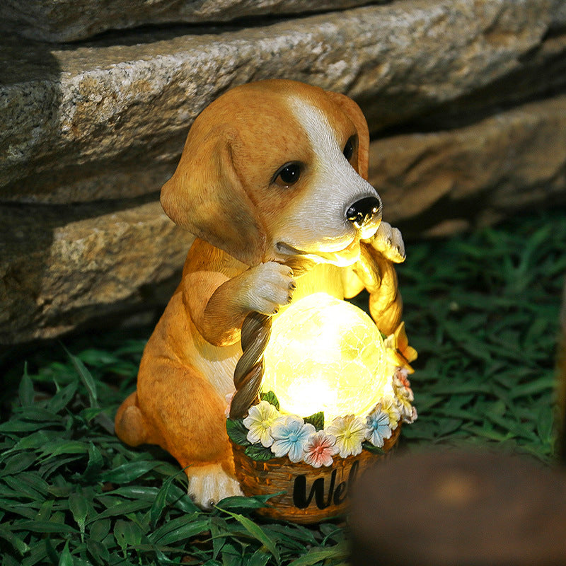 Solar Cute Puppy Home and Garden Decor