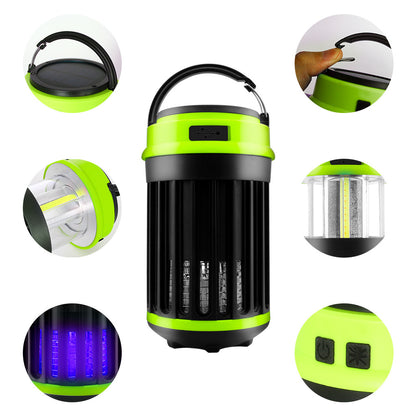 Solar LED Electric Shock Mosquito Killer Lamp Outdoor Waterproof USB Rechargeable Lighting Mosquito Trap