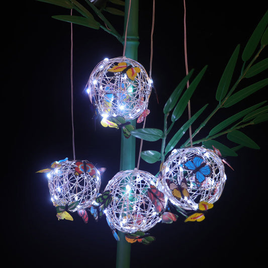 Solar Butterfly Hanging Tree Ball Outdoor Garden Lamp