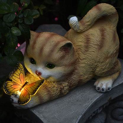 Solar Cat Light Outdoor Garden Decoration