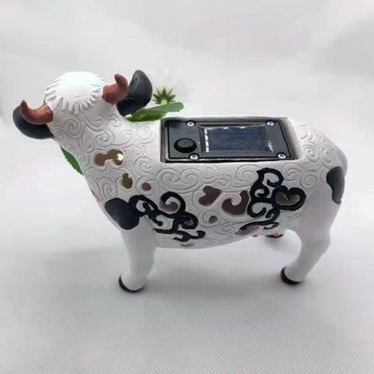 Daisy Cow Solar Lamp Resin Ornament Garden Decoration